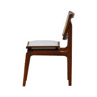 Kit 2 Cadeiras Gus Madeira Maciça Encosto Telinha Assento Anatômico - Amêndoa Estofado Corano Bege - 9