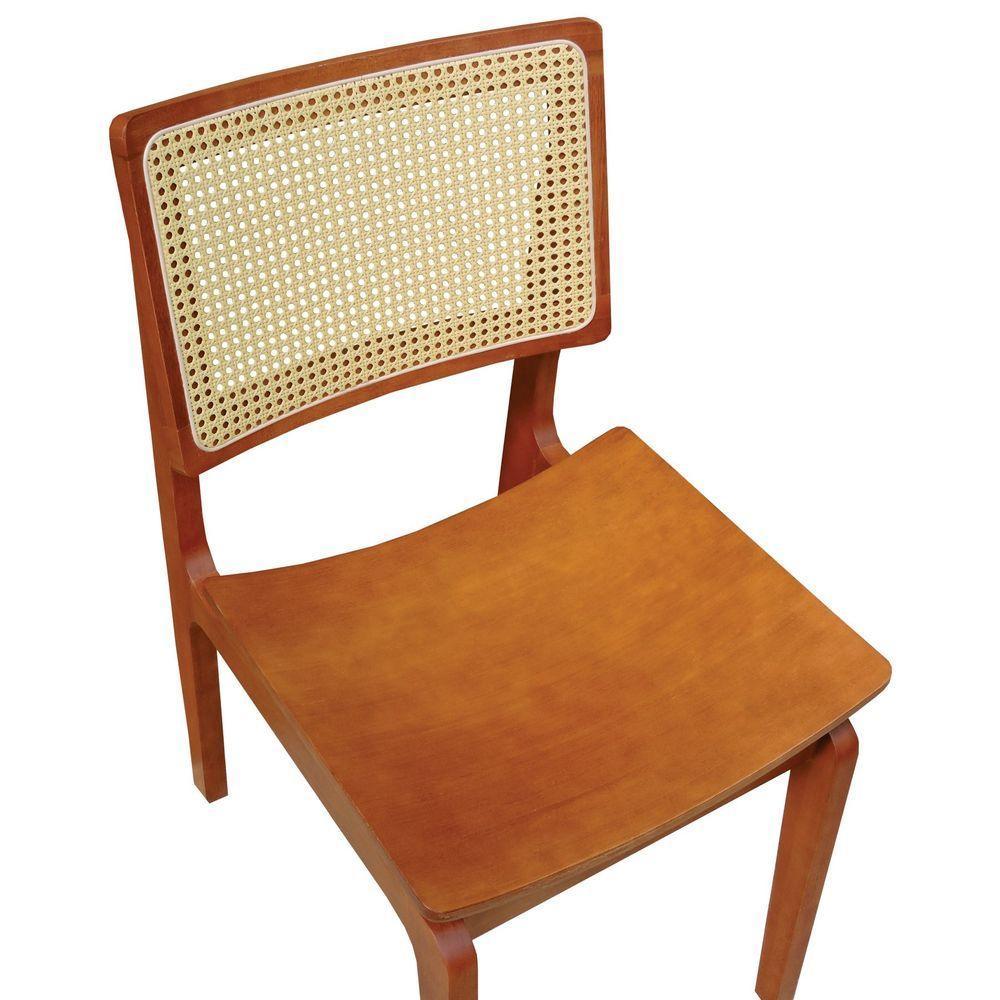 Kit 2 Cadeiras Gus Madeira Maciça Encosto Telinha Assento Anatômico - Amêndoa Madeira - 6