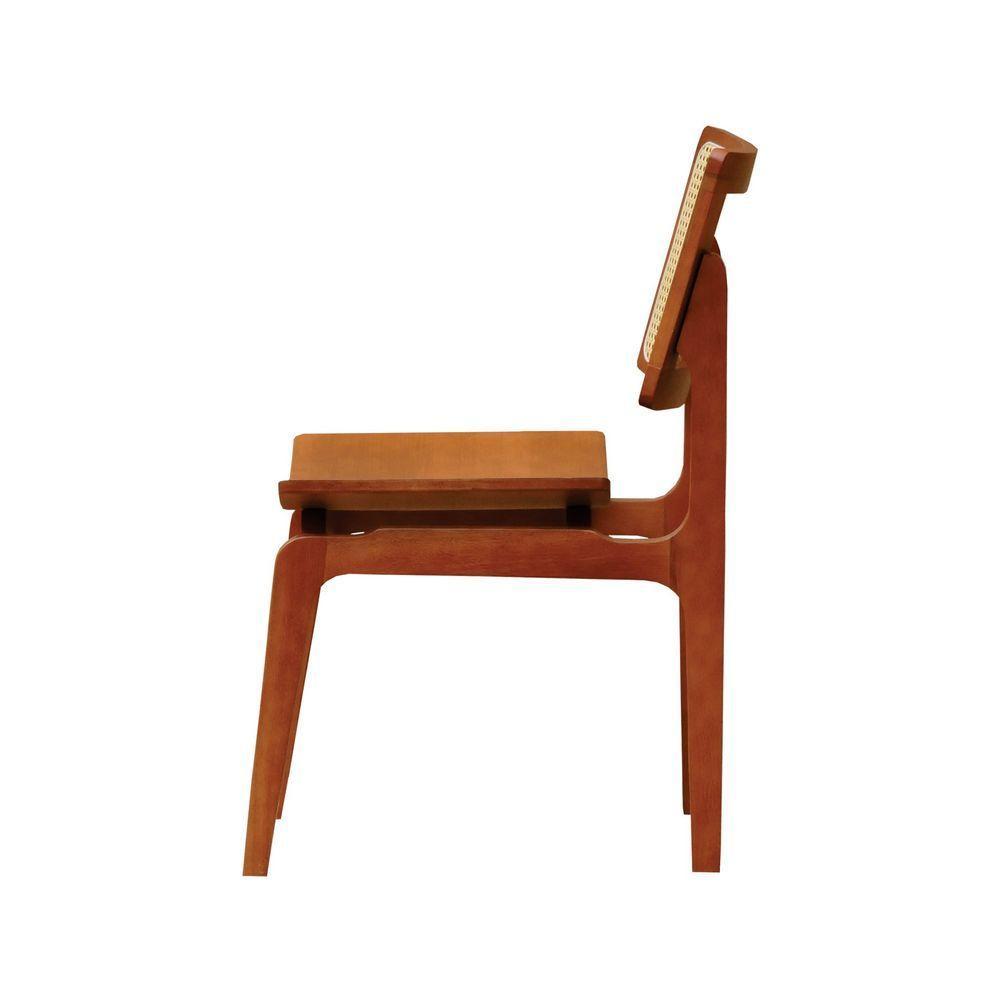 Kit 2 Cadeiras Gus Madeira Maciça Encosto Telinha Assento Anatômico - Amêndoa Madeira - 9