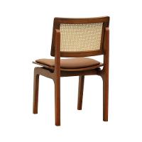 Kit 2 Cadeiras Gus Madeira Maciça Encosto Telinha Assento Anatômico - Amêndoa Estofado Corano Caramelo - 5