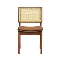 Kit 2 Cadeiras Gus Madeira Maciça Encosto Telinha Assento Anatômico - Amêndoa Estofado Corano Caramelo - 6