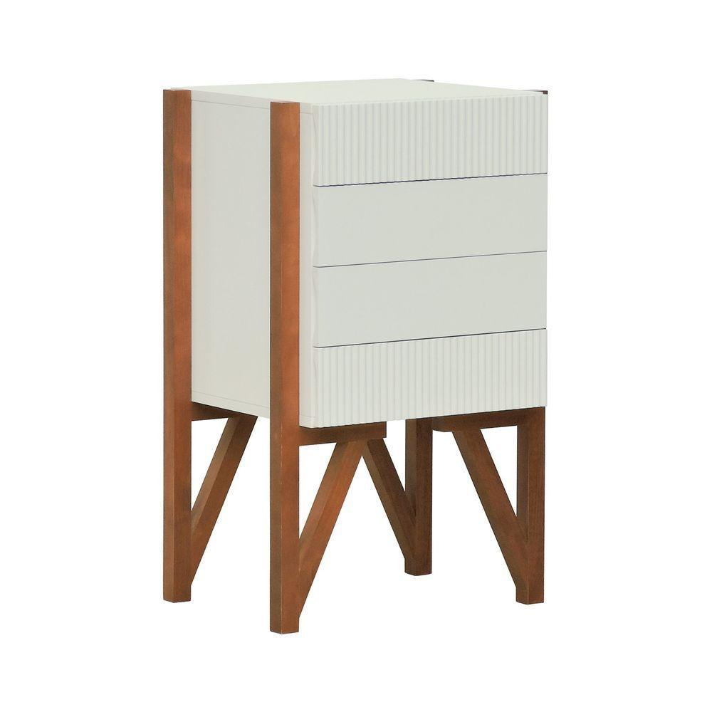 Gaveteiro-mesa Cabeceira Decor Off-white-amêndoa - 1