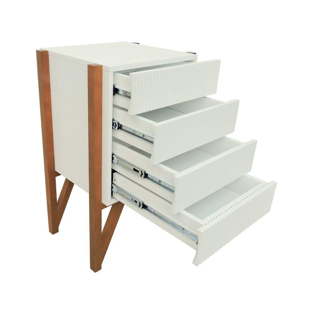 Gaveteiro-mesa Cabeceira Decor Off-white-amêndoa - 3