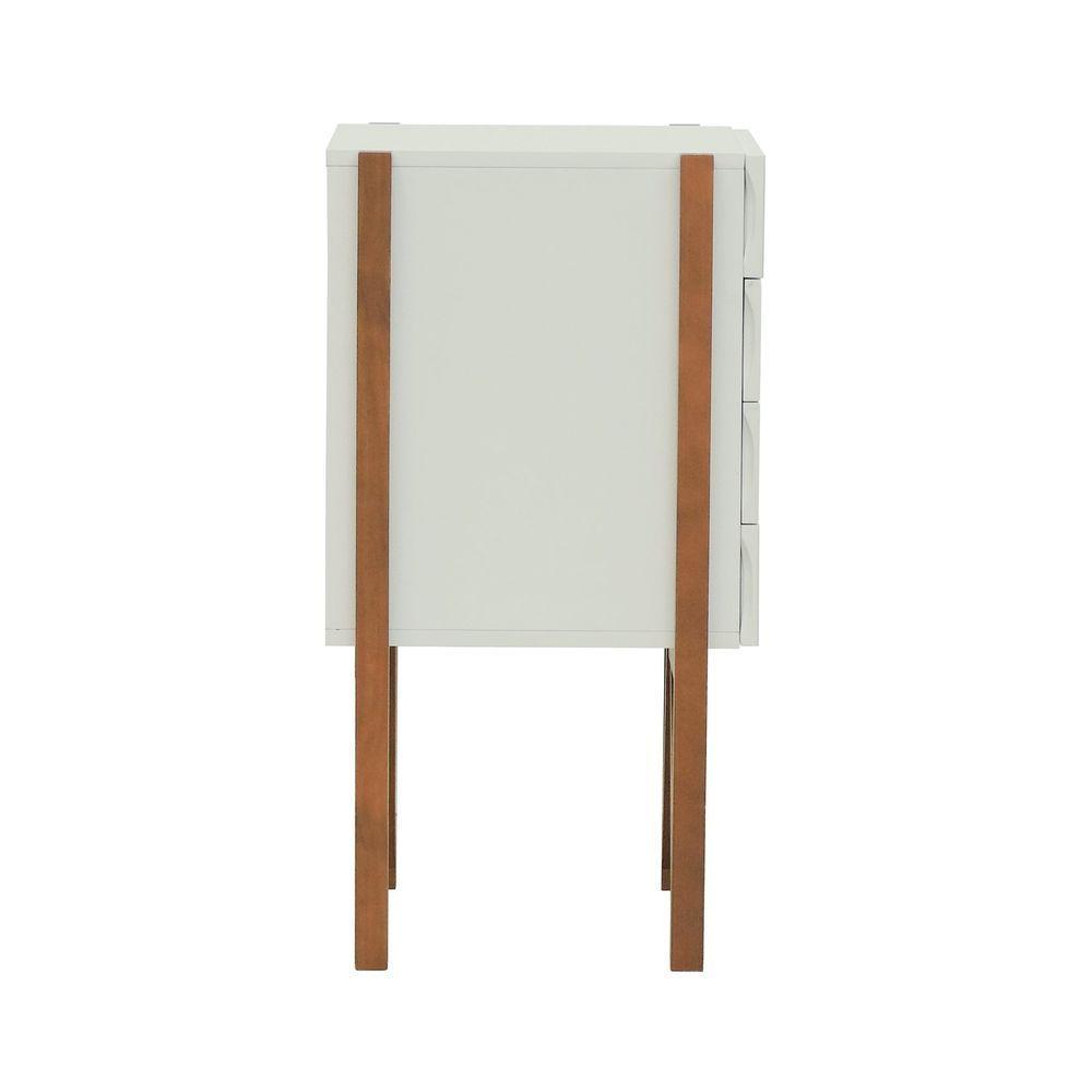 Gaveteiro-mesa Cabeceira Decor Off-white-amêndoa - 7