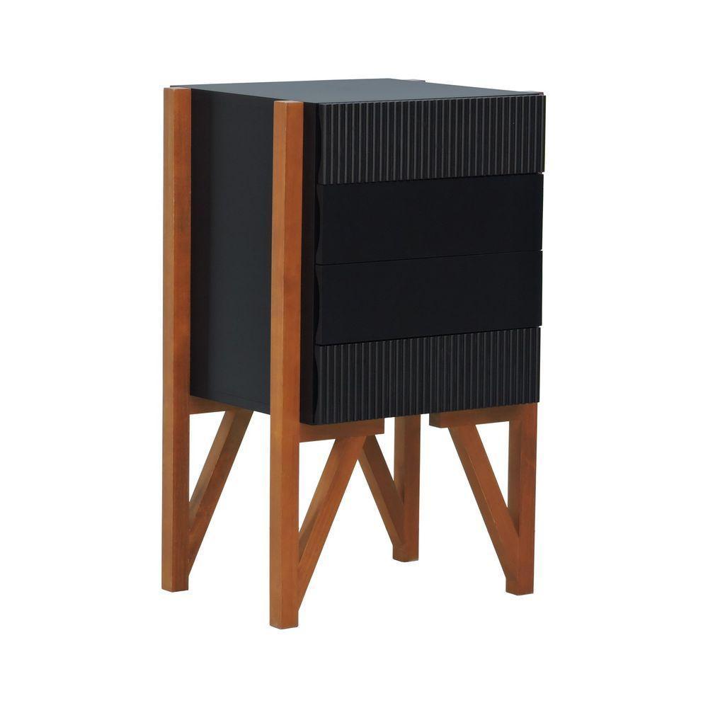 Gaveteiro-mesa Cabeceira Decor Preto-amêndoa - 1