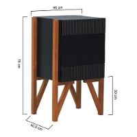Gaveteiro-mesa Cabeceira Decor Preto-amêndoa