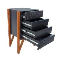 Gaveteiro-mesa Cabeceira Decor Preto-amêndoa - 5