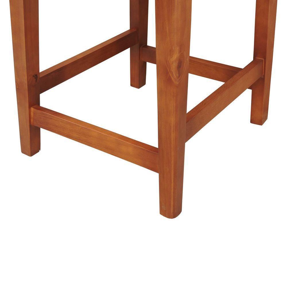 Kit 2 Banquetas Baixa-cadeira Gabi Madeira Maciça Encosto Telinha - Amêndoa Assento Estofado Linho Bege - 10