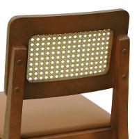 Kit 2 Banquetas Baixa-cadeira Gabi Madeira Maciça Encosto Telinha - Amêndoa Assento Estofado Corano Caramelo - 6