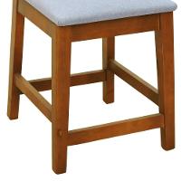 Kit 2 Banquetas Baixa-cadeira Gabi Madeira Maciça Encosto Telinha - Amêndoa Assento Estof. Linho Bege Mescla Impermeável - 8