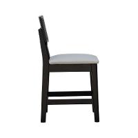 Kit 2 Banquetas Baixa-cadeira Gabi Madeira Maciça Encosto Telinha Assento Estofado - Preto Assento Estofado Corano Bege - 5