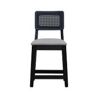 Kit 2 Banquetas Baixa-cadeira Gabi Madeira Maciça Encosto Telinha Assento Estofado - Preto Assento Estofado Linho Bege - 6