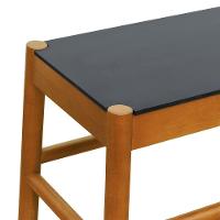 Puff Baixo Amber Madeira Maciça - Amêndoa Assento Mdf Bp Na Cor Preta - 2