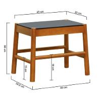 Puff Baixo Amber Madeira Maciça - Amêndoa Assento Mdf Bp Na Cor Preta - 3