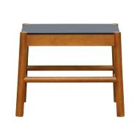 Puff Baixo Amber Madeira Maciça - Amêndoa Assento Mdf Bp Na Cor Preta - 5