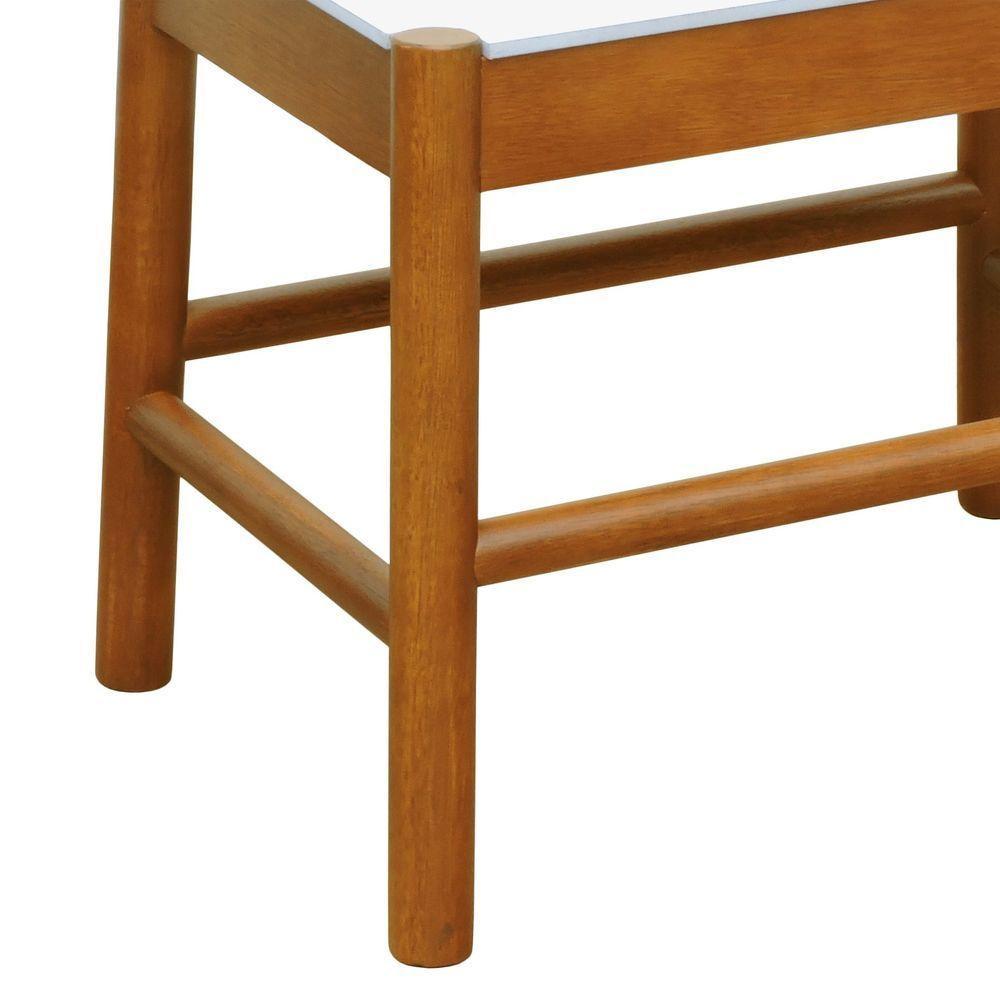 Puff Baixo Amber Madeira Maciça - Amêndoa Assento Mdf Bp Na Cor Branca - 6