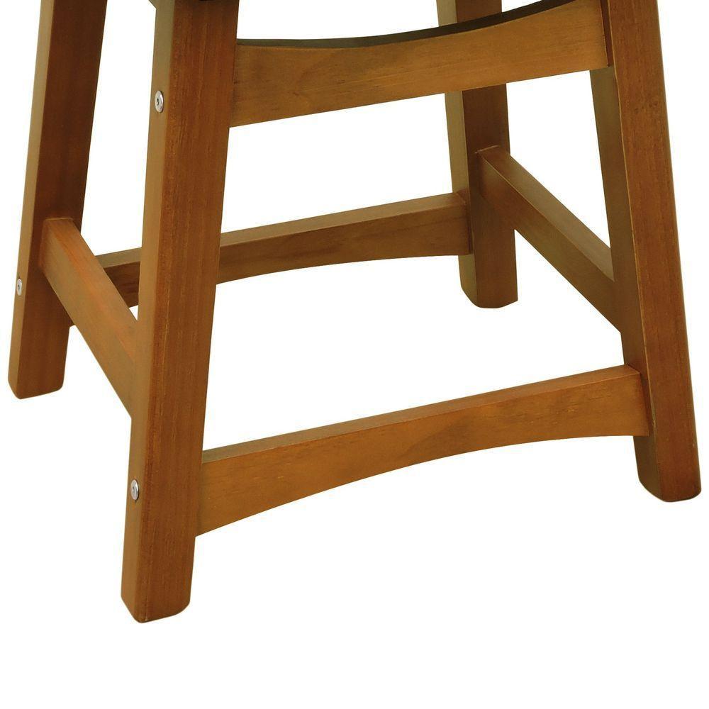 Puff Confort Madeira Maciça Assento Anatômico - Amêndoa Estofado Linho Bege Mescla Impermeável - 5