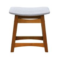 Puff Confort Madeira Maciça Assento Anatômico - Amêndoa Estofado Linho Bege Mescla Impermeável - 3