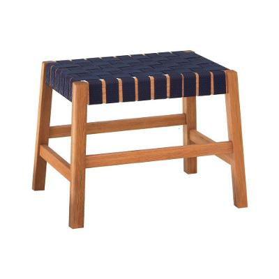 Puff Baixo Fita Garden Natural-azul