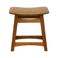 Puff Confort Madeira Maciça Assento Anatômico - Amêndoa Estofado Corano Marrom Mescla - 5