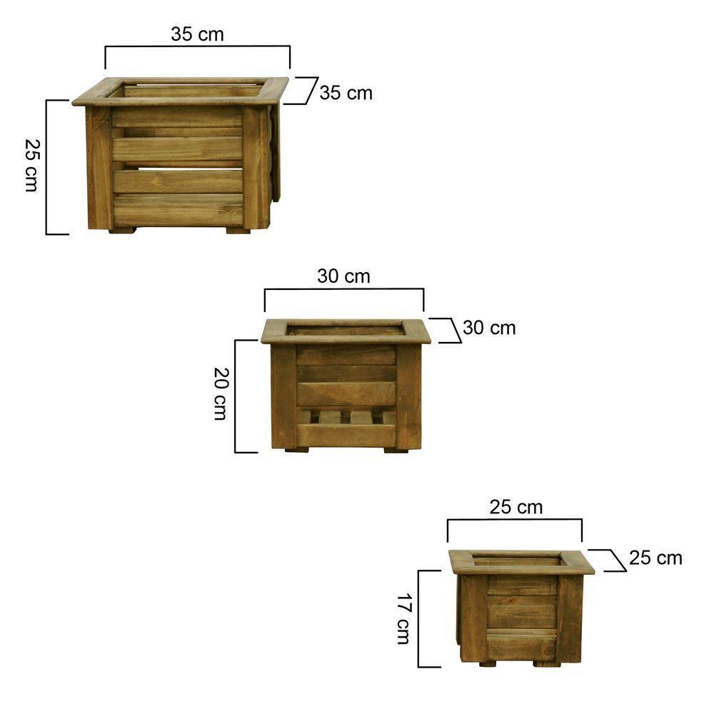 Conjunto Cachepô Malta 3 Peças Natural-madeira - 5
