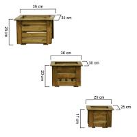 Conjunto Cachepô Malta 3 Peças Natural-madeira - 5