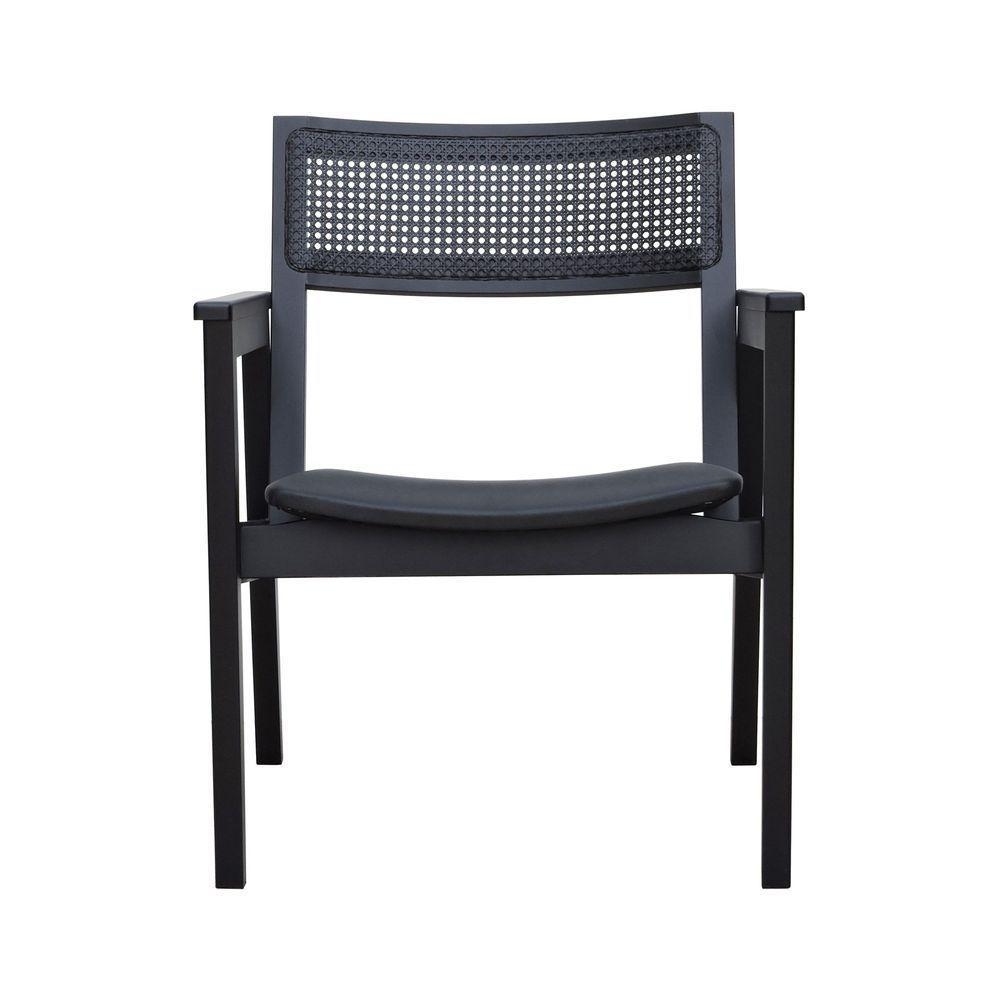 Poltrona Gusty Com Encosto Telinha Assento Anatômico - Preto Estofado Corano Preto - 2