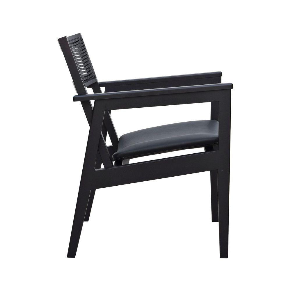 Poltrona Gusty Com Encosto Telinha Assento Anatômico - Preto Estofado Corano Preto - 3