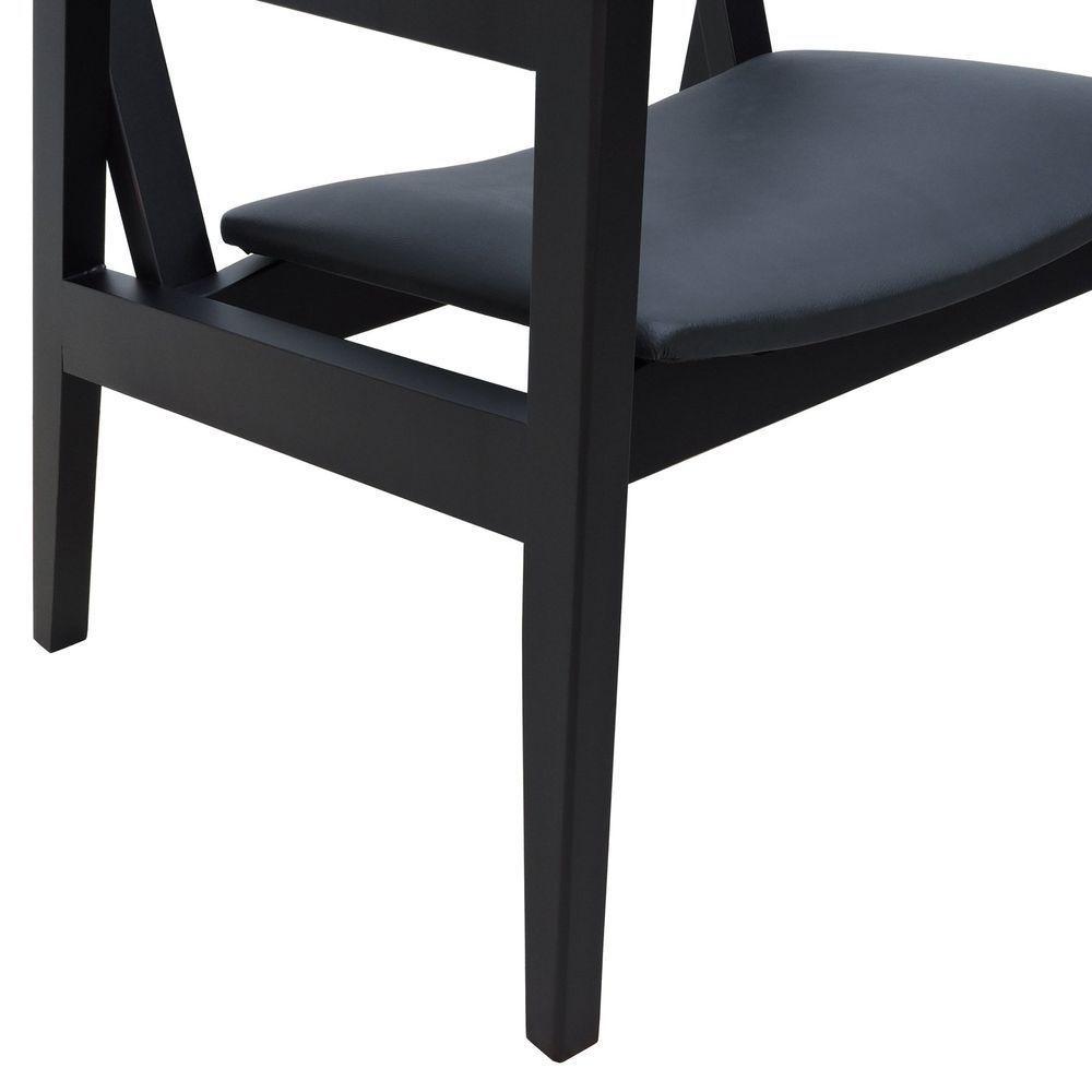 Poltrona Gusty Com Encosto Telinha Assento Anatômico - Preto Estofado Corano Preto - 4