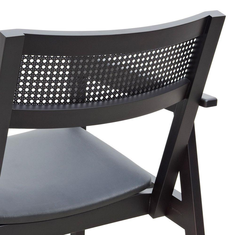 Poltrona Gusty Com Encosto Telinha Assento Anatômico - Preto Estofado Corano Preto - 5