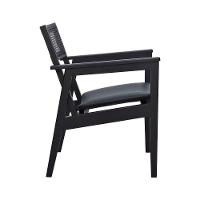 Poltrona Gusty Com Encosto Telinha Assento Anatômico - Preto Estofado Corano Preto - 3