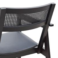 Poltrona Gusty Com Encosto Telinha Assento Anatômico - Preto Estofado Corano Preto - 5