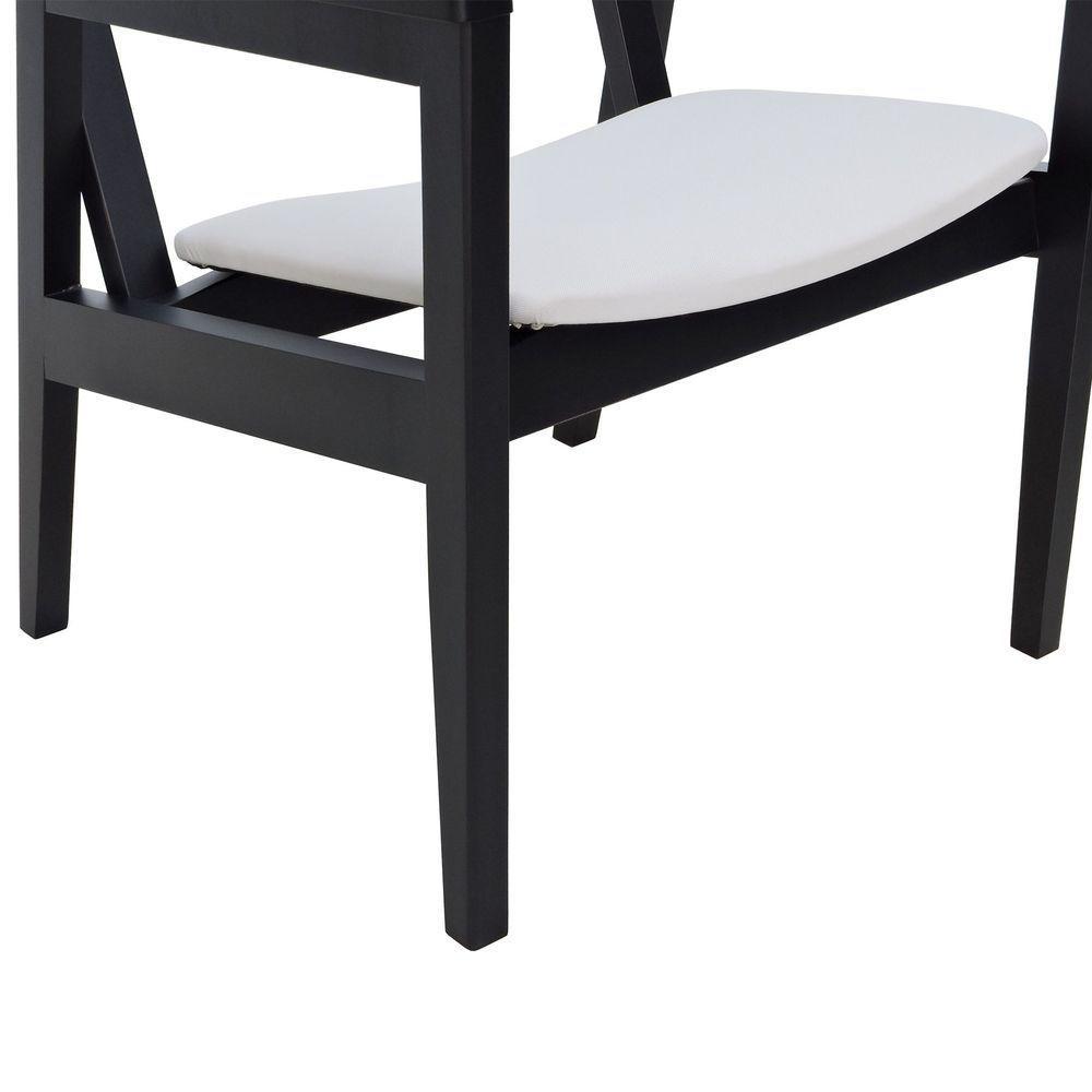 Poltrona Gusty Com Encosto Telinha Assento Anatômico - Preto Estofado Linho Bege - 8