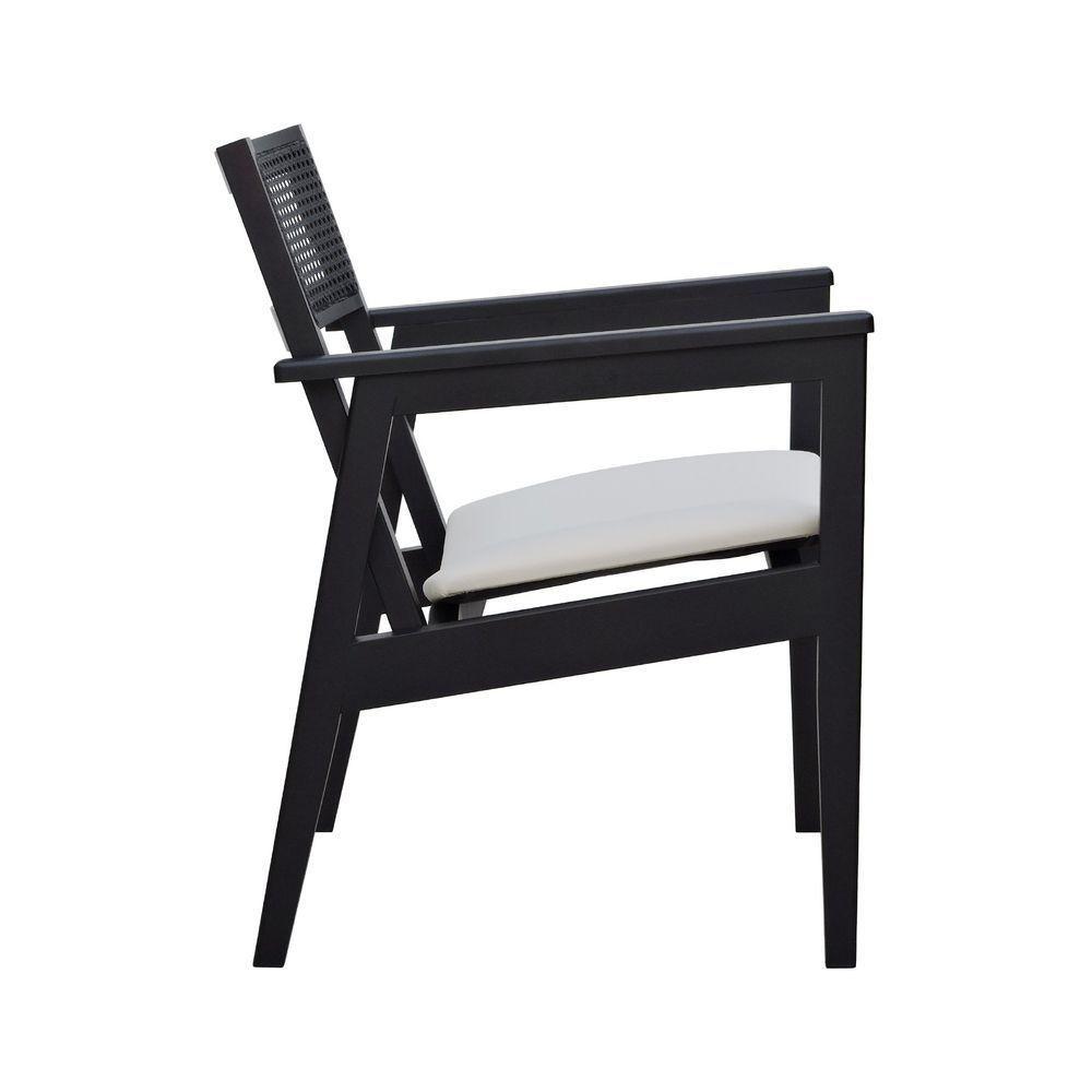 Poltrona Gusty Com Encosto Telinha Assento Anatômico - Preto Estofado Corano Bege - 8