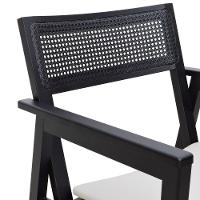 Poltrona Gusty Com Encosto Telinha Assento Anatômico - Preto Estofado Corano Bege