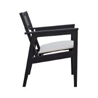 Poltrona Gusty Com Encosto Telinha Assento Anatômico - Preto Estofado Corano Bege - 8