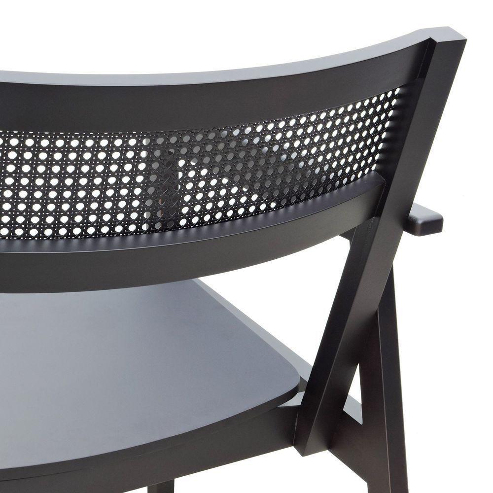 Poltrona Gusty Com Encosto Telinha Assento Anatômico - Preto Madeira - 2