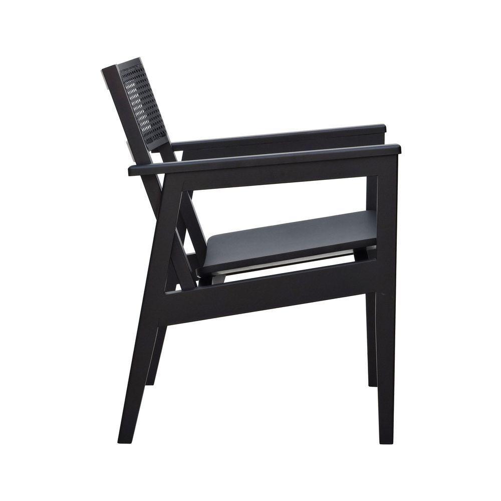 Poltrona Gusty Com Encosto Telinha Assento Anatômico - Preto Madeira - 4