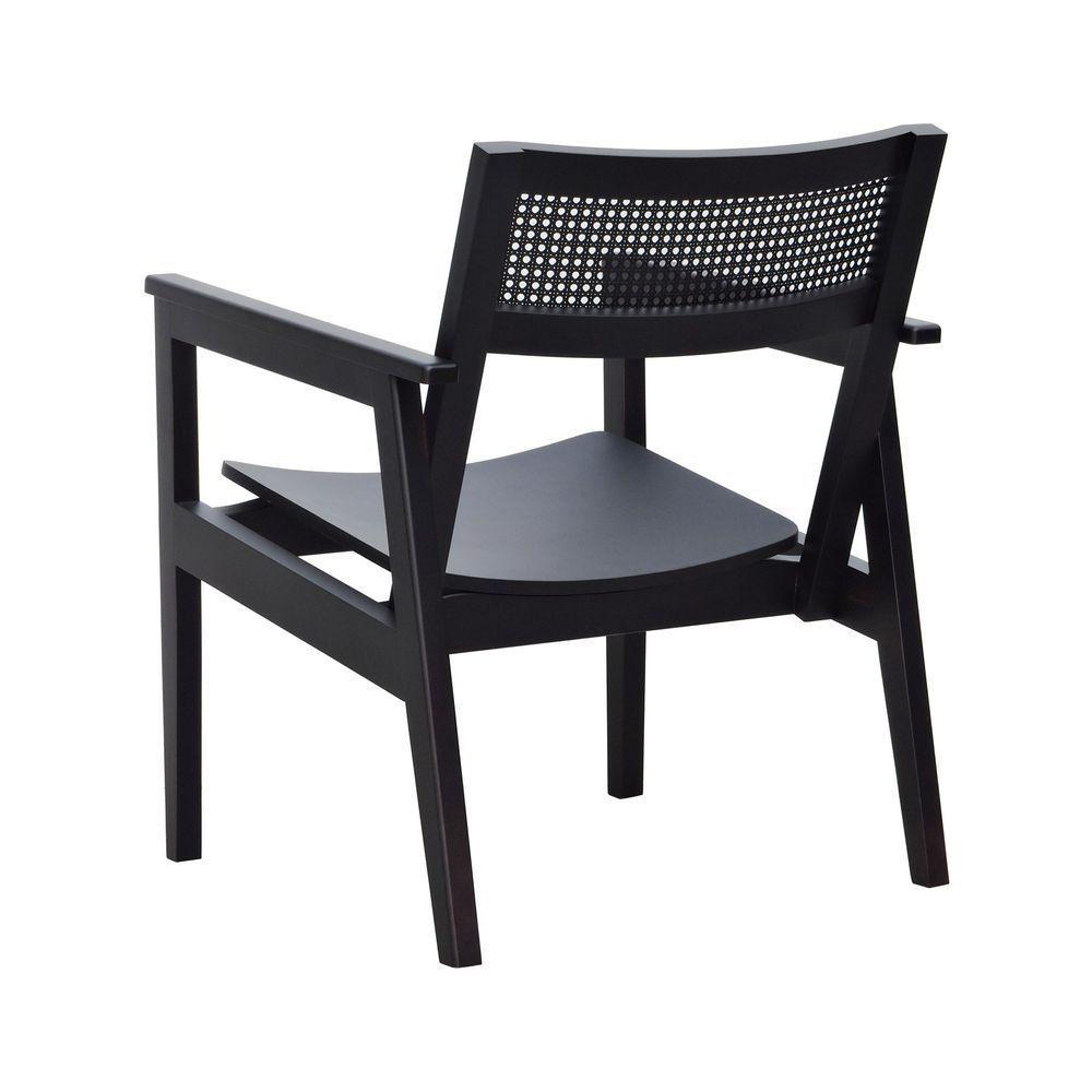 Poltrona Gusty Com Encosto Telinha Assento Anatômico - Preto Madeira - 7