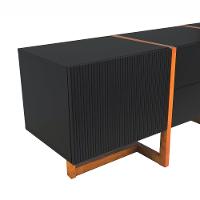 Rack Ondas 2 Portas E 2 Gavetas - Amêndoa Preto - 2