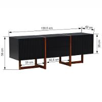 Rack Ondas 2 Portas E 2 Gavetas - Amêndoa Preto - 3