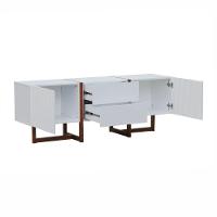 Rack Ondas 2 Portas E 2 Gavetas - Amêndoa Branco - 2