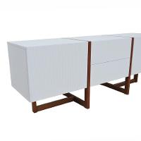 Rack Ondas 2 Portas E 2 Gavetas - Amêndoa Branco