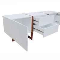 Rack Ondas 2 Portas E 2 Gavetas - Amêndoa Branco - 7