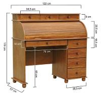 Escrivaninha Roll 8 Gavetas Maré Amêndoa