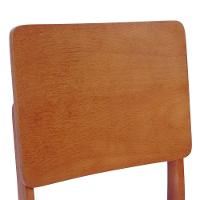 Cadeira Quéops Madeira Maciça Encosto Anatômico Assento Estofado - Amêndoa Linho Bege - 6