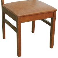 Cadeira Quéops Madeira Maciça Encosto Anatômico Assento Estofado - Amêndoa Corano Marrom Mescla