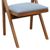 Cadeira Ypê Madeira Maciça E Telinha Natural - Amêndoa Assento Estofado Linho Cinza Mescla Impermeável - 7