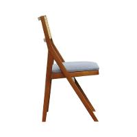 Cadeira Ypê Madeira Maciça E Telinha Natural - Amêndoa Assento Estofado Linho Cinza Mescla Impermeável - 8