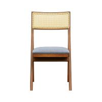 Cadeira Ypê Madeira Maciça E Telinha Natural - Amêndoa Assento Estofado Linho Cinza Mescla Impermeável - 9